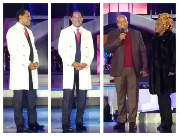 Pastor Chris Oyakhilome welcomes SA President Zuma & wife to his church event (Photo)